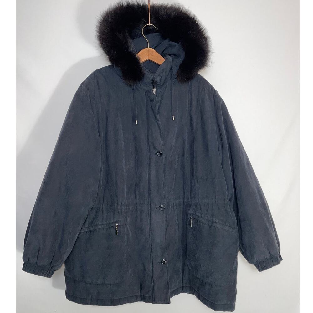 Gallery Parka‎ w/ Fox Fur Trim & Quilted Lining - Women's Size 2X